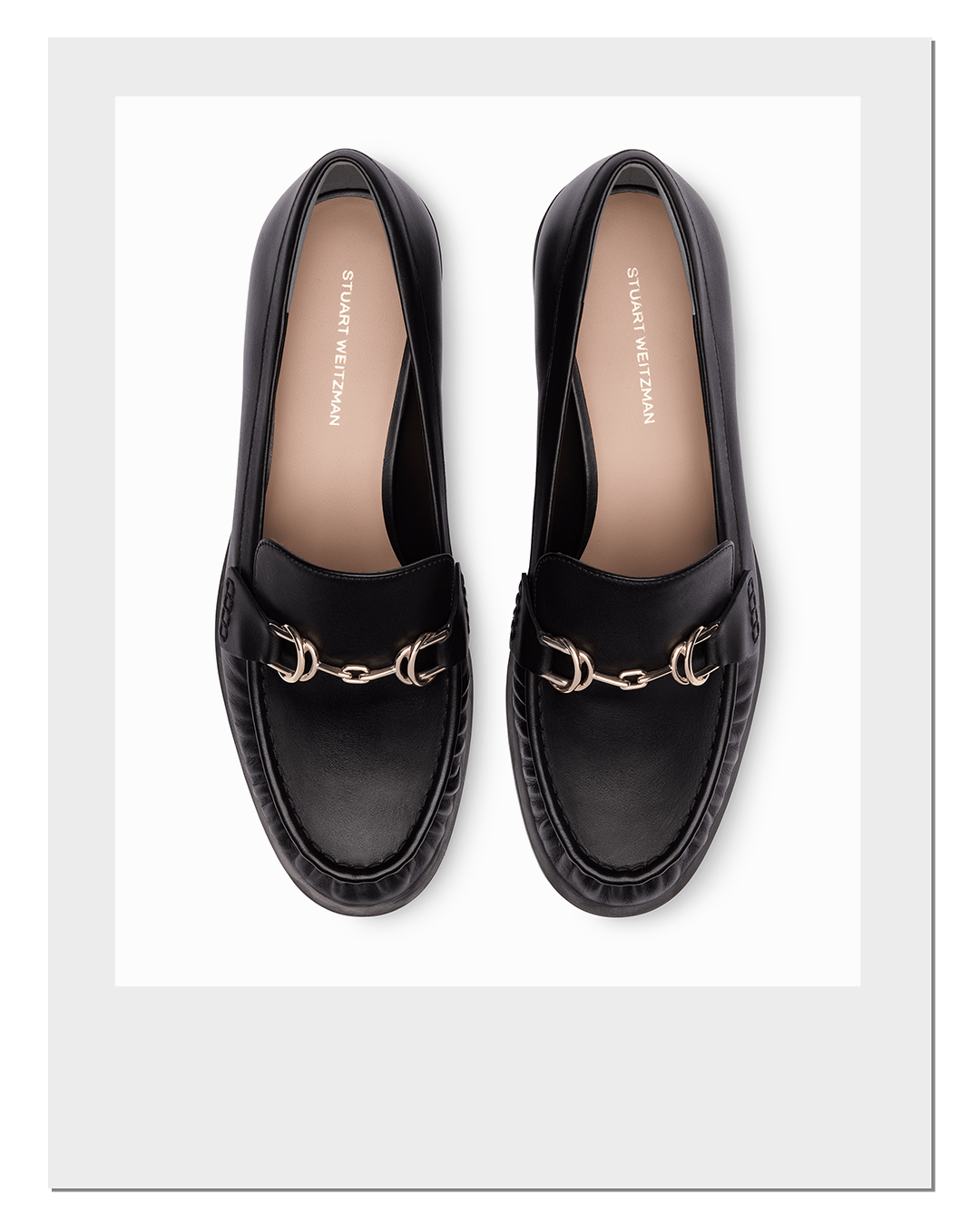 The Owen Ruched Loafer in Black Leather 