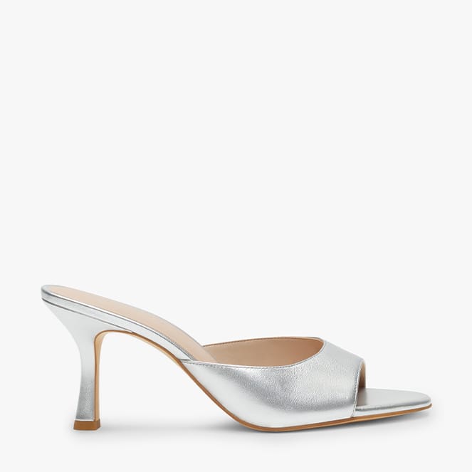 Shop Now: Eva Slide Sandal 75 in Silver Leather