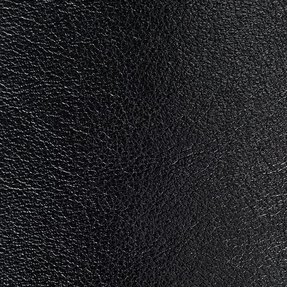 Black chiffon calf leather shoe material swatch
