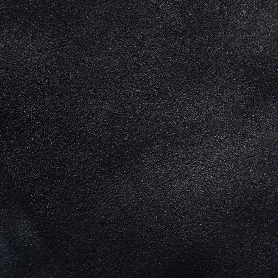 Black suede shoe material swatch